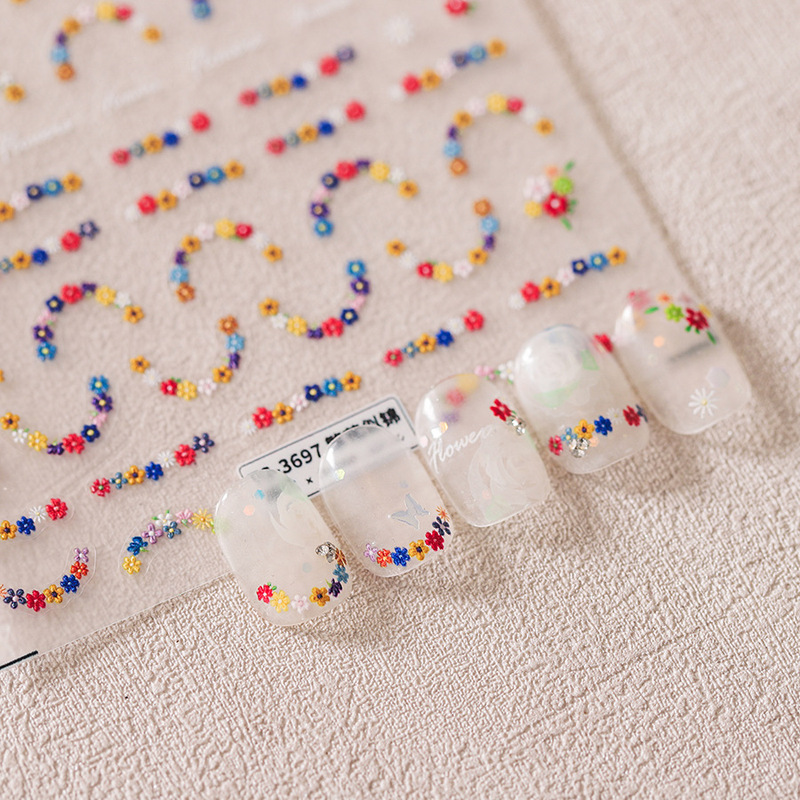 Iron Dopamine Spring Floral Nail Stickers Ts-3697 Korean-Style Instagram-Vibe Floral Nail Stickers