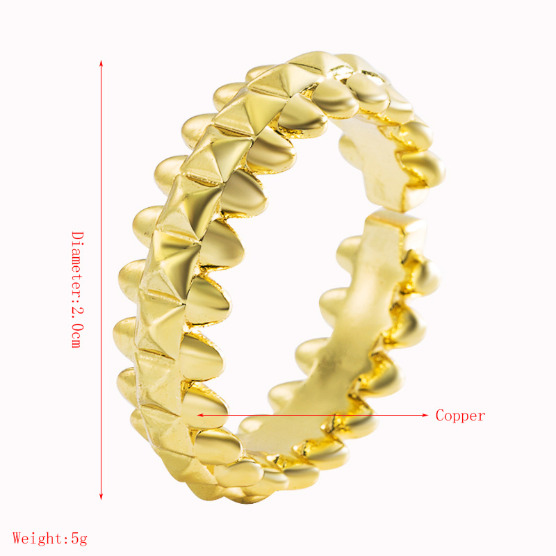 New Fashion Simple Personality Pure Copper Gold-plated Geometric Ring Niche Design Opened Ring display picture 1