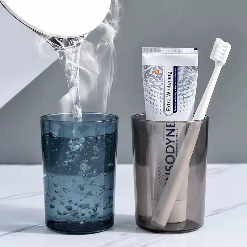 特厚漱口杯刷牙杯洗漱杯子透明塑料牙缸圆形牙具杯水杯可印刷logo
