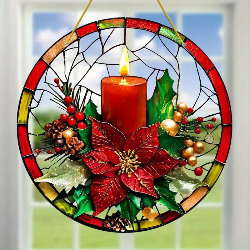 Colgante 2025 nuevos productos transfronterizos de la serie de Navidad disco de decoración para el hogar de joyas de Navidad acrílico