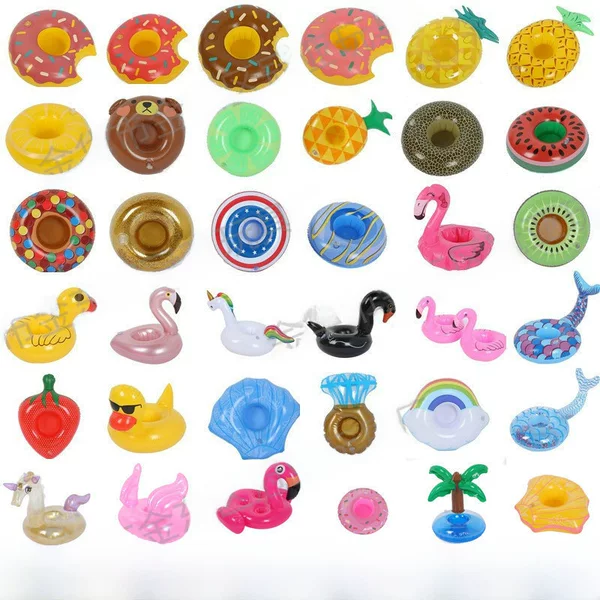 In-Stock Swimming Ring Pvc Inflatable Water Toy Firebird Cup Holder Floating Drink Coaster Heart-Shaped Inflatable Coaster