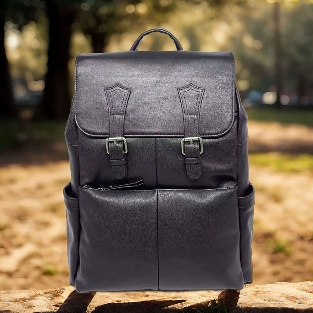 Men's Leather Business Backpack For Travel And Office Work_voghion.com