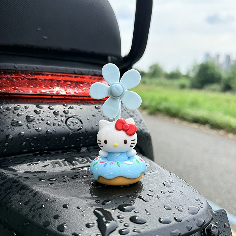 Cartoon donut KT cat windmill car ornament electric car interior decoration car hanging accessory