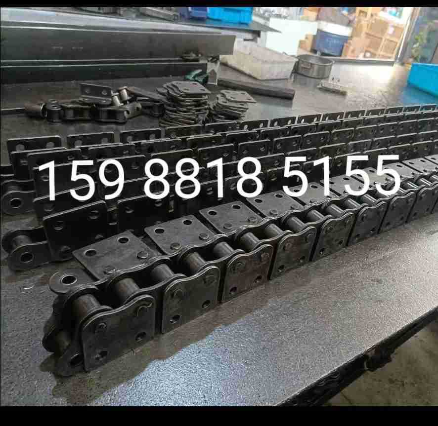 10A直板链条单侧双孔5分6分1寸08B12A 16A20A带附件 直立板输送链