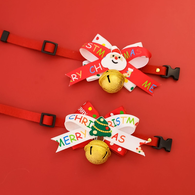 Рождественский праздник домашнее животное-бабочка ошейник собака бант кошачье ожерелье большая собака рождественская елка украшения