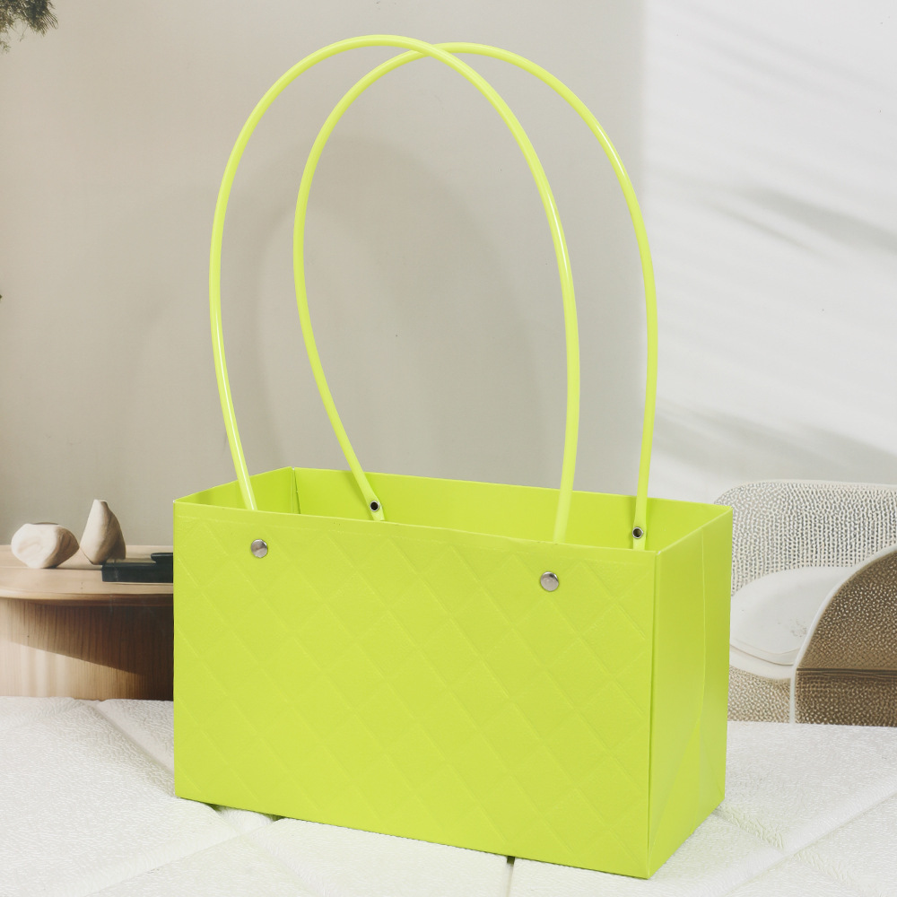 Día de la Madre Macaron Bolsa de arreglos florales portátil Embalaje de flores al por mayor Bolsa de embalaje de ramo impermeable Caja de flores florales Canasta