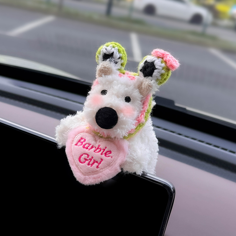 Decoración de coche de West Highland, accesorios de coche, pantalla de control central, muñeca de fiesta, pantalla de visualización de cachorro, linda decoración de pantalla