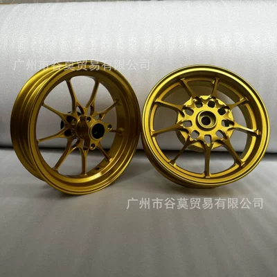Motorcycle wheel hub – Steel Rim Motorcycle - gold-front-wheel