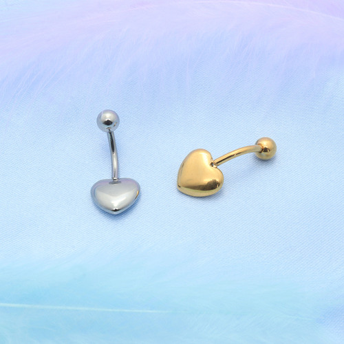 Cross-border new stainless steel peach heart navel ring European and American hot-selling heart-shaped navel nail piercing jewelry Amazon jewelry