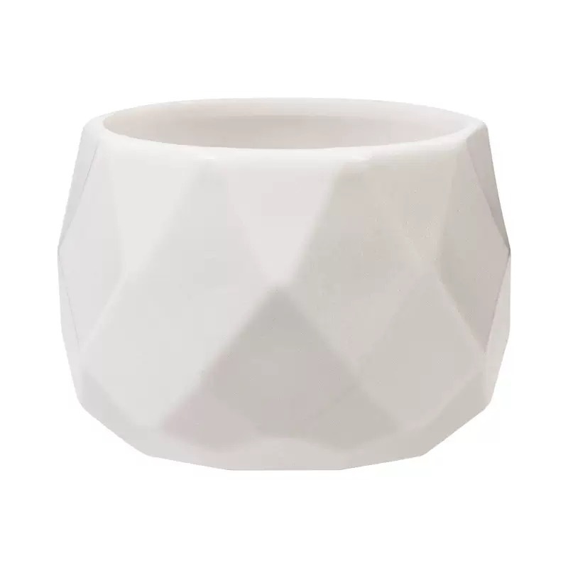 Fábrica al por mayor gancho de lana trenzado para maceta de plástico pequeña maceta blanca personalizada color opcional tipo diamante maceta PP