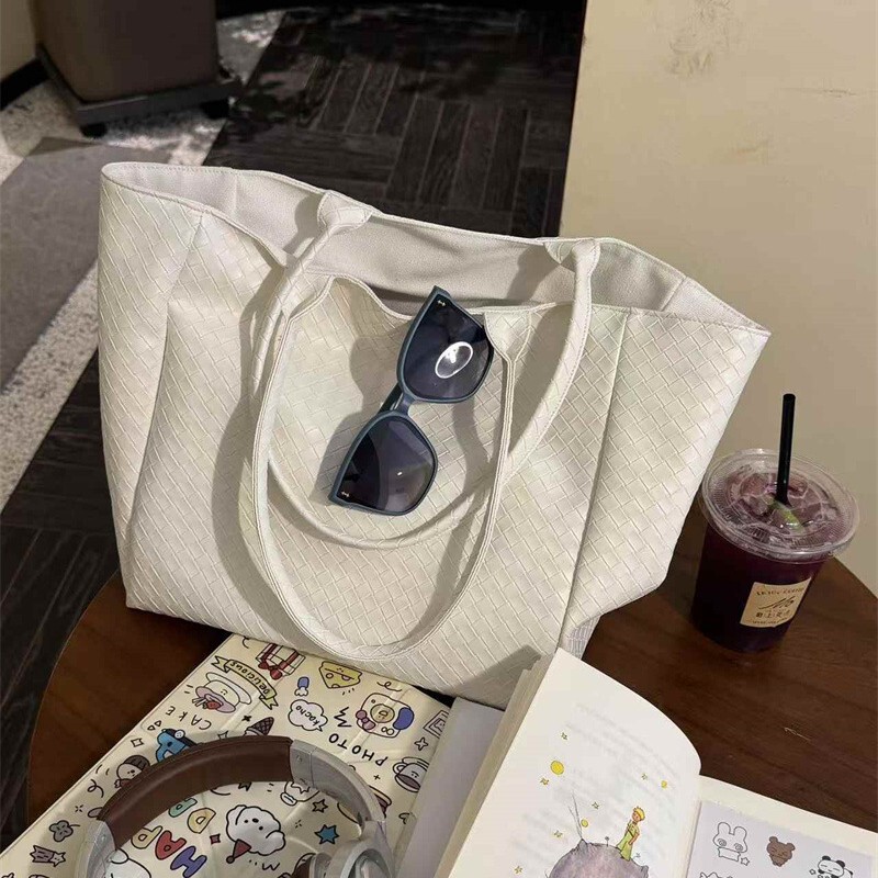 大容量包包女2025新款旅游百搭高级感单肩包大学生上课通勤托特包|undefined