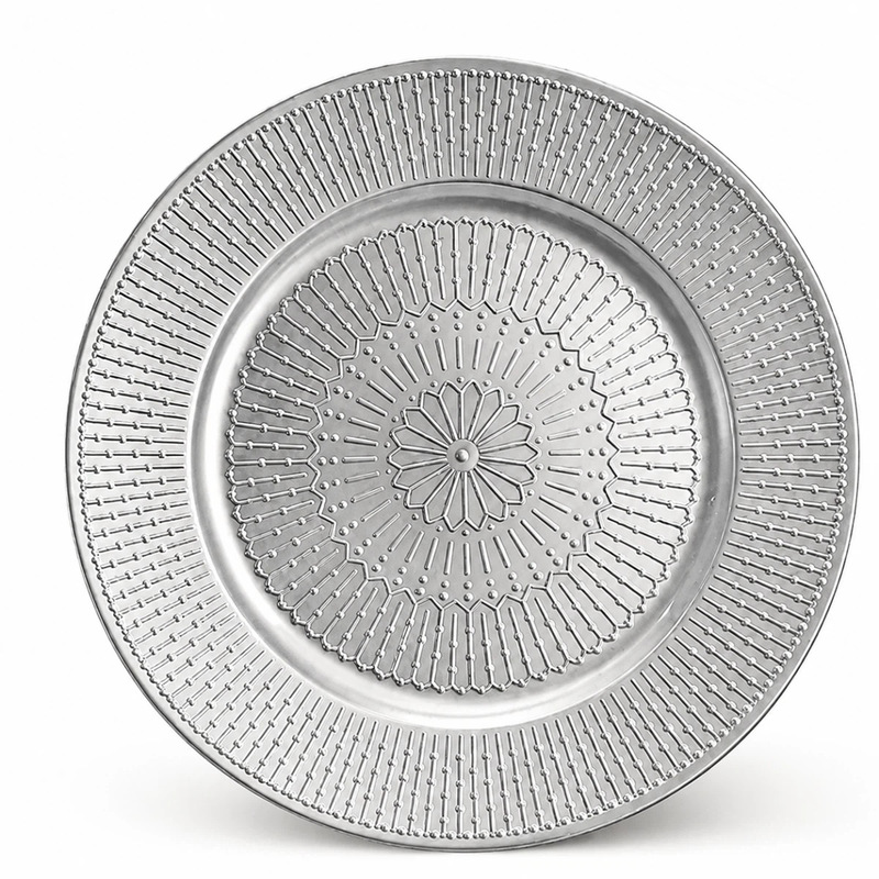 Cross-Border Charger Plates with Gold and Silver Dot Decorations, Hotel Wedding Dinner Party Plates, Factory Direct Delivery Cross-Border Charger Plates with Gold and Silver Dot Decorations, Hotel Wedding Dinner Party Plates, Factory Direct Delivery