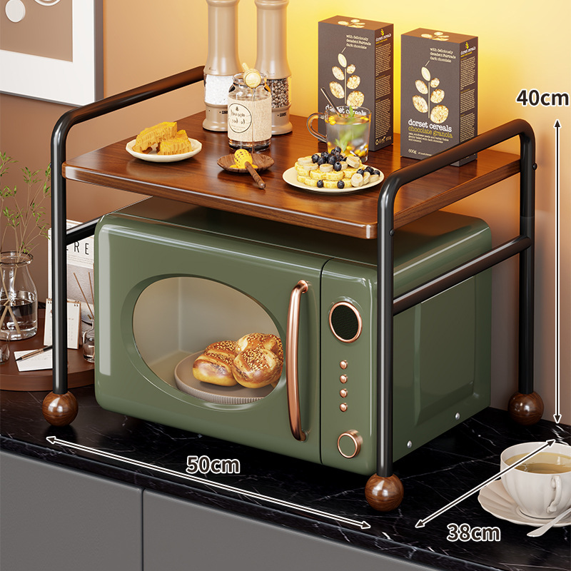 中古キッチン収納ラック家庭用多層電子レンジスタンドカウンタートップ多目的引き出し式コーヒーマシン収納|undefined