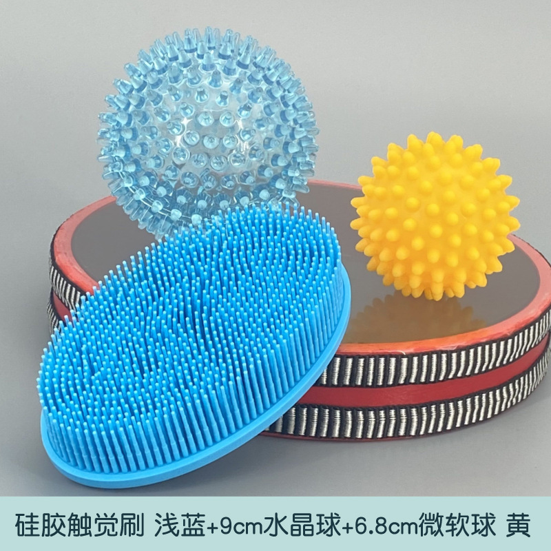 cepillo táctil tacto bola de masaje tacto niños entrenamiento sensorial tacto bola de baño acariciar juguetes equipo de rehabilitación W