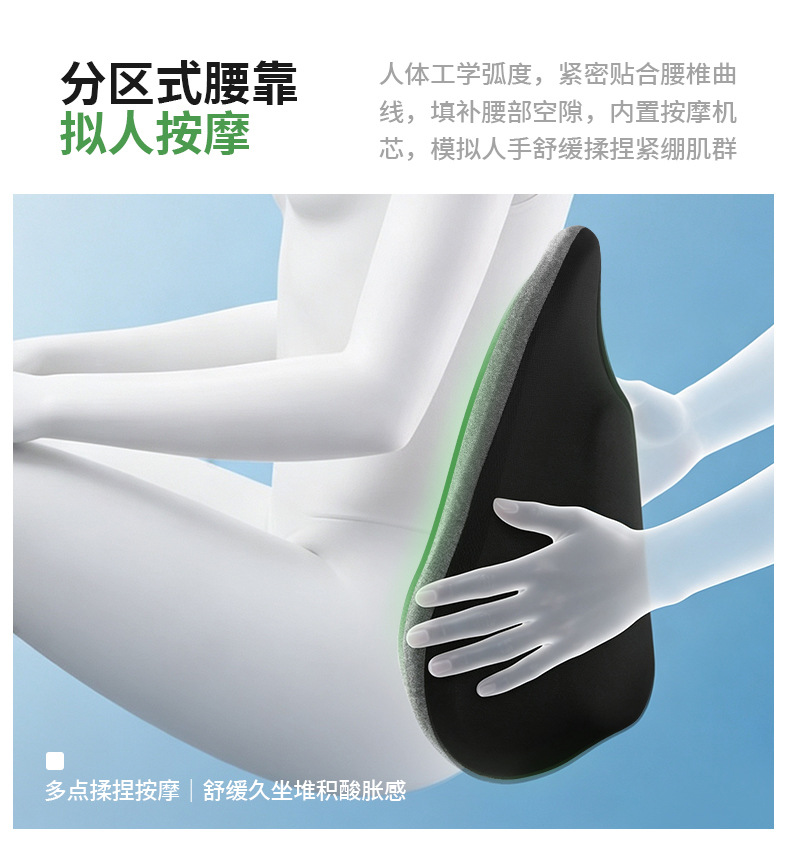 Car lumbar support electric heating massage cushion for long-term sitting in the car, lumbar support pad, car-mounted heating neck pillow