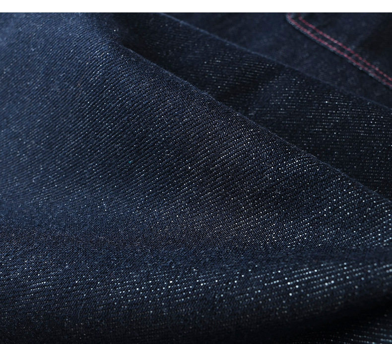 Quần jean ống rộng nữ lưng cao dáng suông dài phong cách thoải mái — Sâu denim xanh chi tiết 15