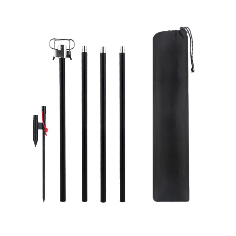 Soporte de luz para exteriores con ganchos de acero inoxidable de doble extremo para colgar linternas, soporte de luz para camping, poste de aleación de aluminio engrosado, soporte de luz plegable. image 6