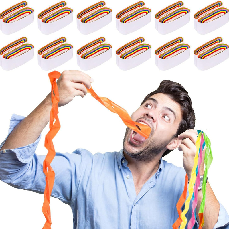 Colorful mouth pull paper magic cool sky spider silk stage magic props 12 pieces a pack factory wholesale