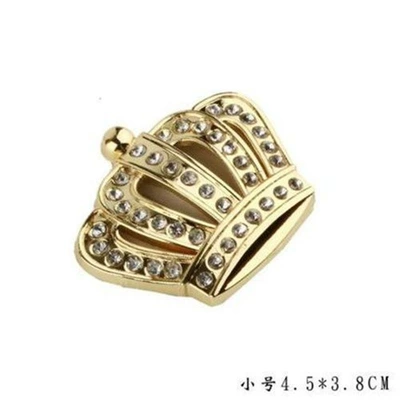 Car sticker modification with metal diamond crown emblem, 3D three-dimensional personalized car body decoration, side emblem and rear sticker (Car logo) - one-size-fits-all-crown-style-small-gold-one
