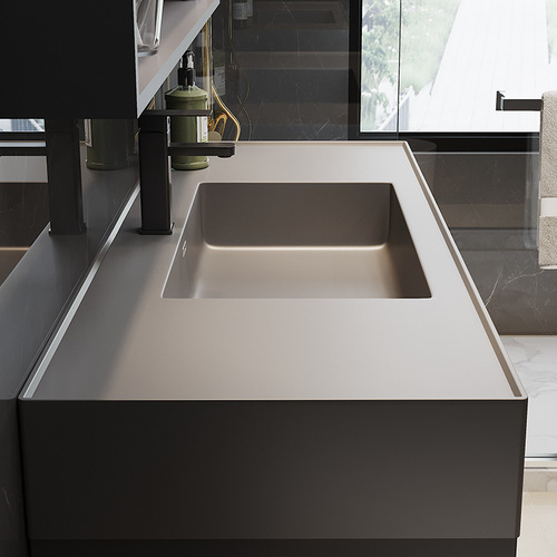 Simple modern rock integrated basin bathroom cabinet combination wash basin cabinet set bathroom face wash basin