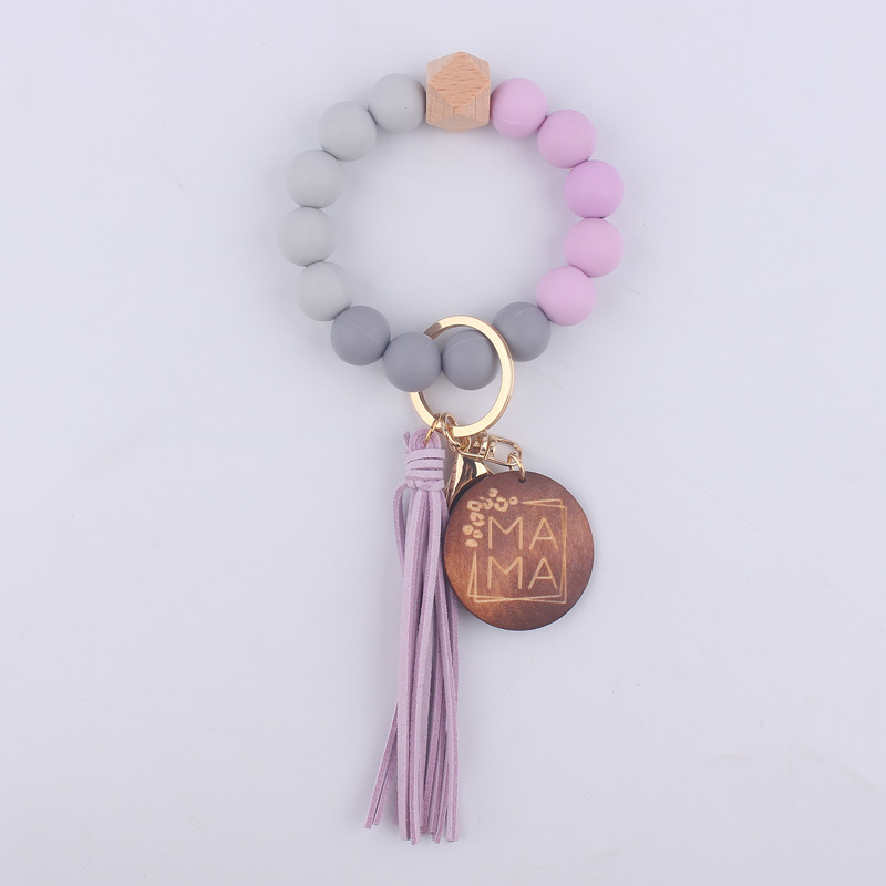 Travel Occasion Retro Letter Silica Gel Beaded Mother's Day Women's Keychain