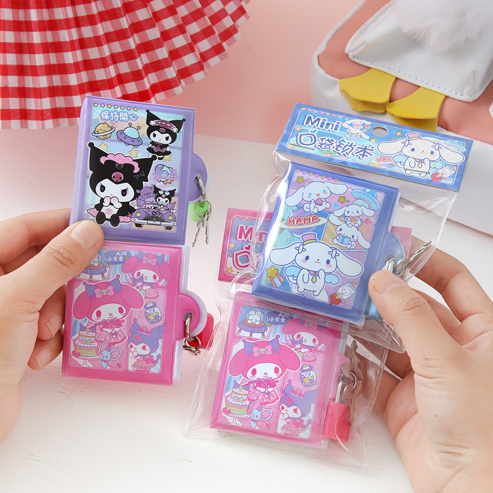 Liliou Mini Pocket Lock Cuaderno PU Cuaderno Cuaderno Cuaderno Cuaderno Portátil para estudiantes Papelería