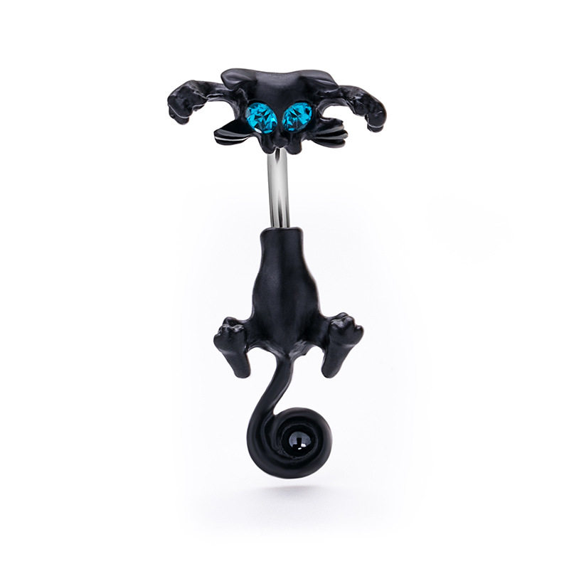 Belly Button Ring Navel Stud With Rhinestone In Stainless Steel_voghion.com