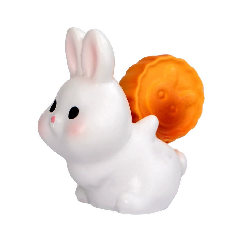 Cute cartoon small rabbit, cute animals, micro landscape