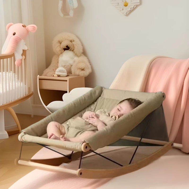 Customized Baby Solid Wood Cradle Recliner to Sleep Newborn Cradle Cradle Dual-Purpose Baby Bed Super Comfortable Recliner