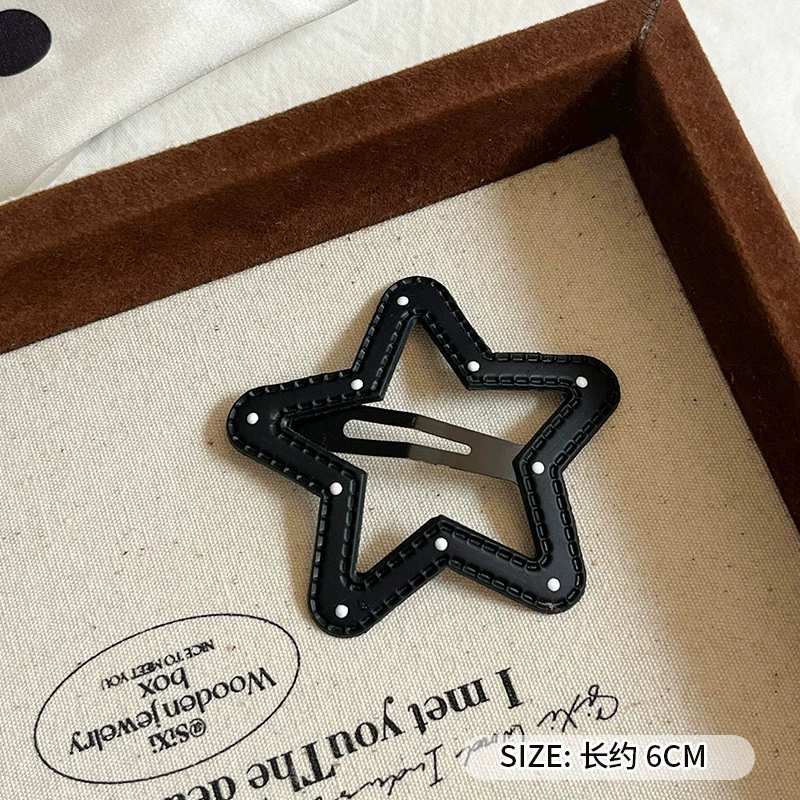Hairgrip clip, Korean-style bangs hairpin, simple elegant faux-leather look, multi-color options