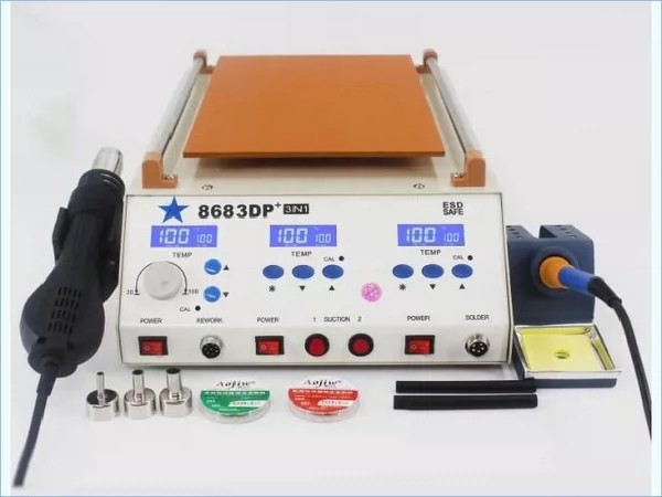 HF8683DP＋四合一分离机，热风枪，焊台，加热台