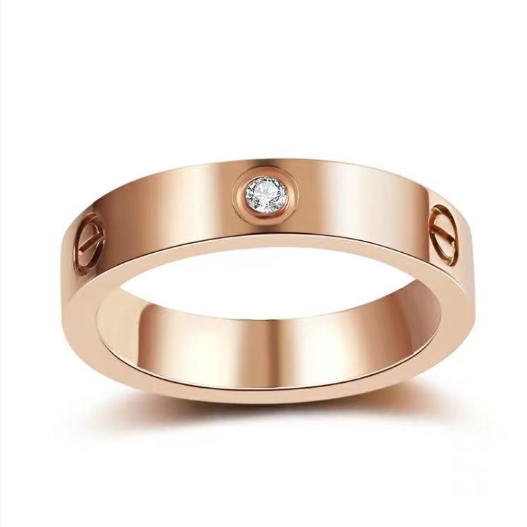 Kajia alta versión 18K oro rosa clásico anillo AU750 hombres y mujeres boda V oro amor firma anillo