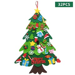 新しいフェルトクリスマスツリー子供DIY手作り益智クリスマス装飾ペンダント手作り立体クリスマスツリー装飾