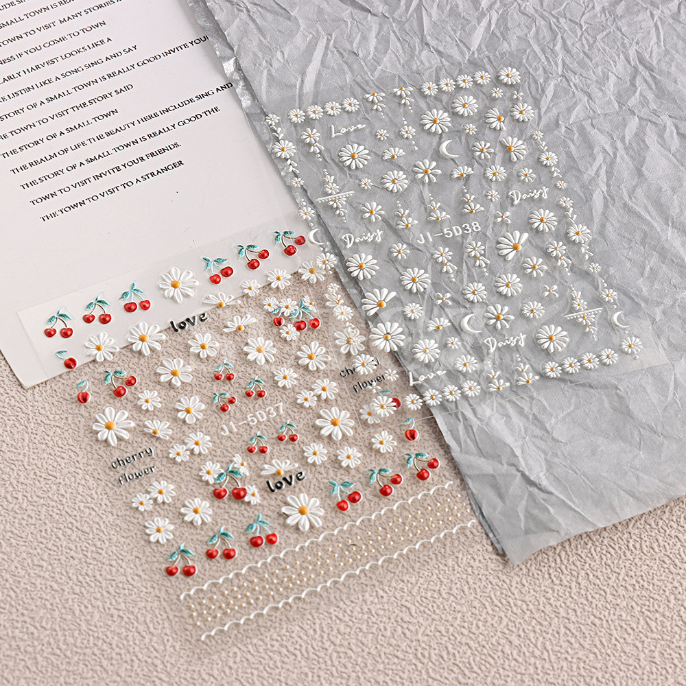 Sweet Style Sweet Flower Stickers Nail Patches 1 Set