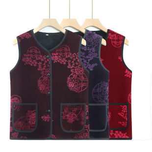 Grandma's Vest, Mom's Stylish Loose-Fitting Vest for Middle-Aged and Elderly Women, Soft Integrated Fleece Thickened Comfortable Women's Vest