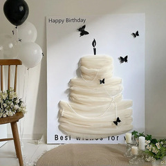 新しい誕生日シーンレイアウト diy ケーキモデル kt ボードウェルカムカード女の子の誕生日セレモニー写真の背景