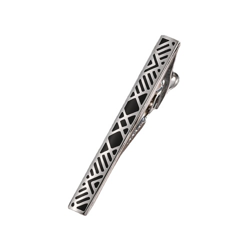 Deli Men's Silver Tie Clip Set Business Formal Tie Clip Black Simple Tie Clip Amazon AliExpress 