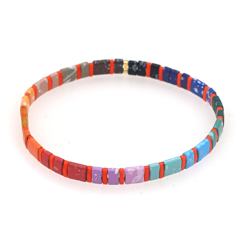 Nihaojewelry Wholesale Jewelry Bohemian Multi-layered Woven Colorful Paint Beaded Bracelet display picture 7