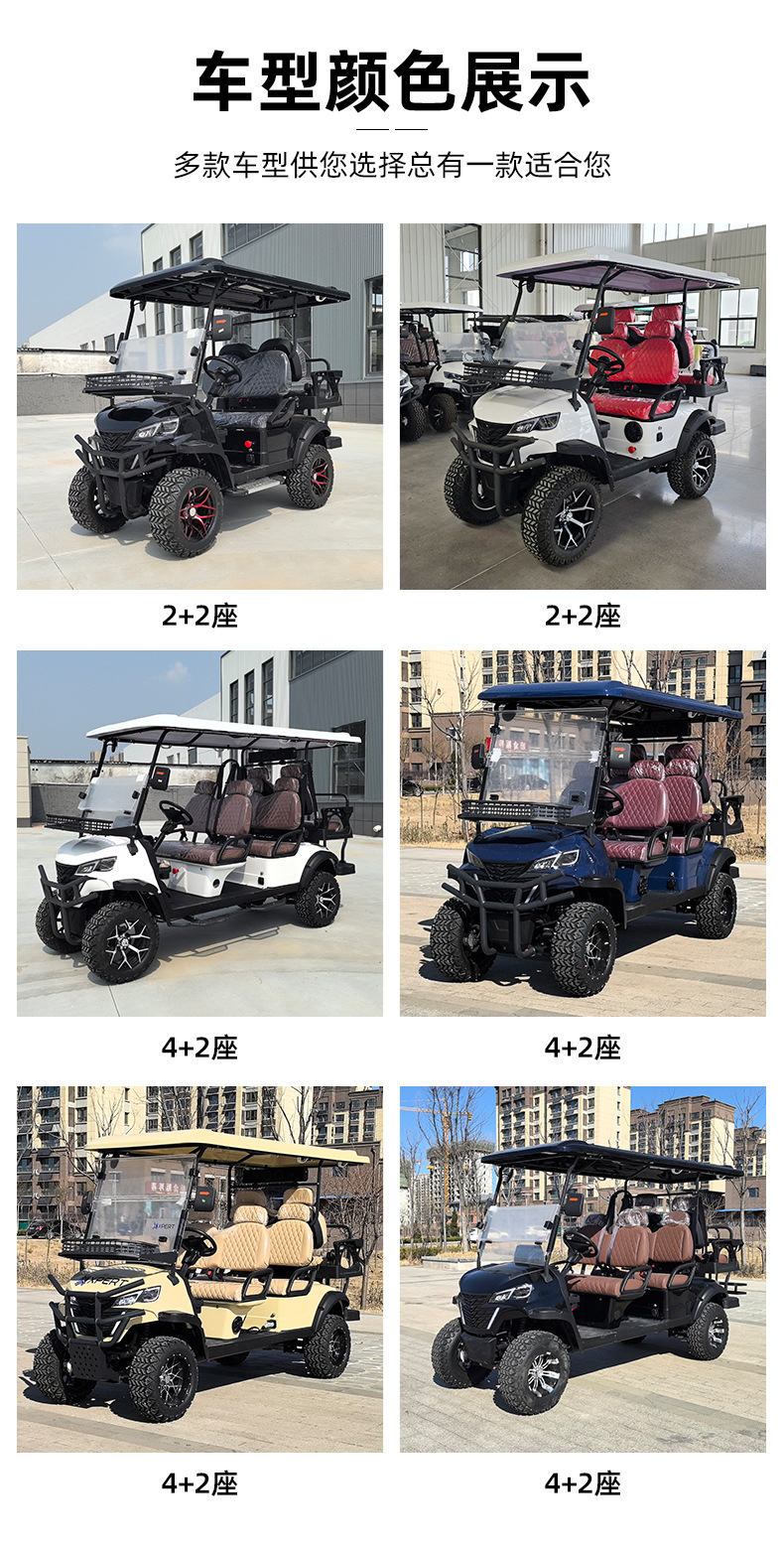 6-Seater Electric Golf Cart for Tourist Attractions, Export Golf Cart, Cross-Border Reception and Transfer Vehicle