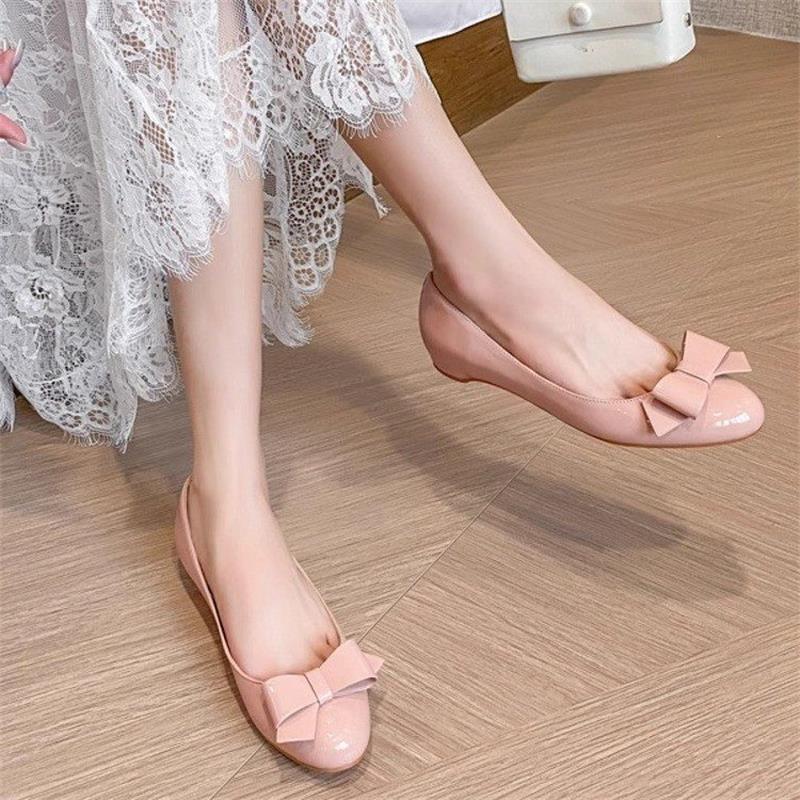 Hermoso pedaleado de un pie de aire ligero profesional zapatos de cuero para mujeres 2026 estilo francés retro de moda para aumentar la altura de los zapatos de ballet