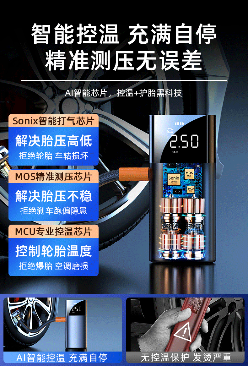 Car inflator new cross-border wireless inflator car tire inflator portable high-pressure electric inflator