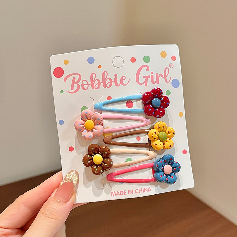 F9047-4# flower polka dot bb clip five-piece set