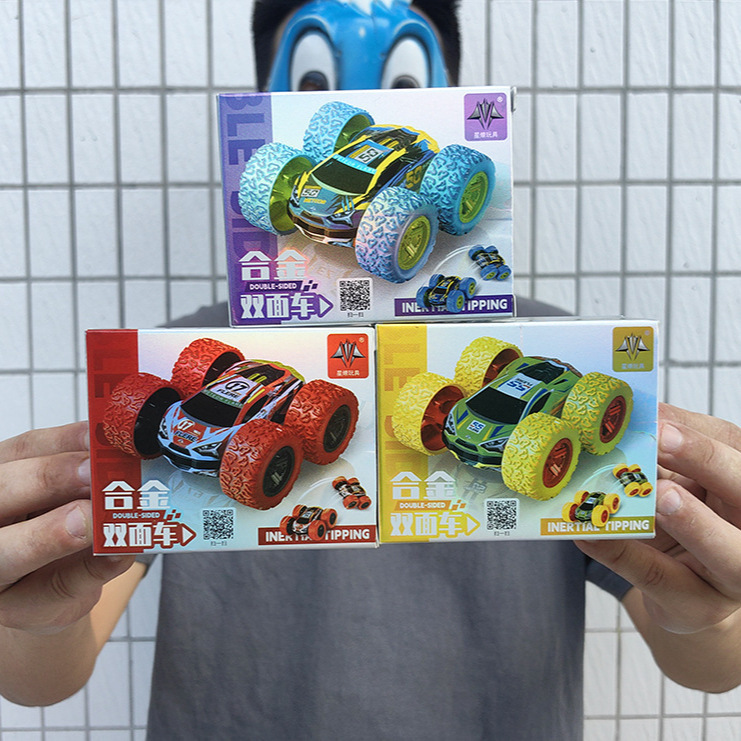 10-20cm Kidsren's Alloy Double-Sided Stunt Rolling Off-Road Inertial Car Model Boy's Anti-Fall Sliding Gift