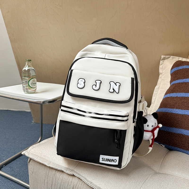 Nueva mochila escolar de gran capacidad, mochila de moda para estudiantes de secundaria coreana, mochila de pareja de estudiantes universitarios de estilo universitario de todo fósforo