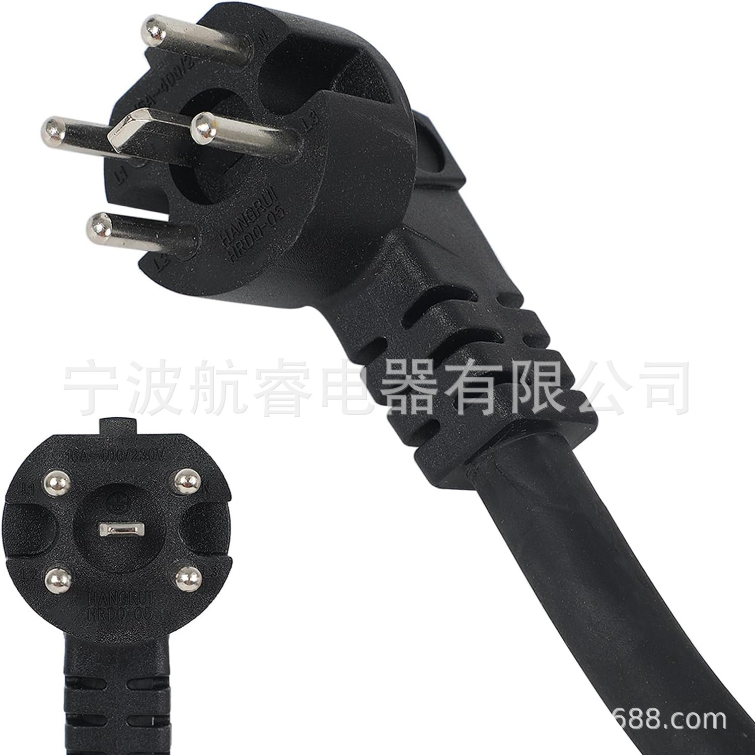 16A 荷兰插头转16A德式转CEE16A连接器 房车充电转接线 400V/415V