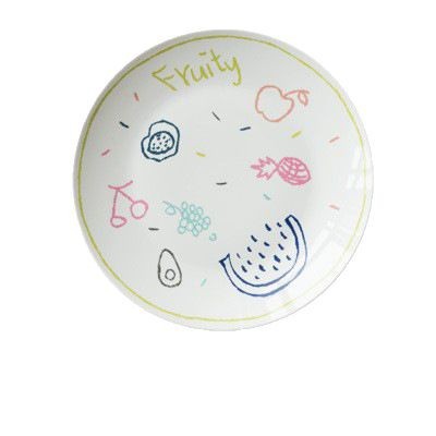 Placa de 8 pulgadas bajo vidriado vajilla hogar plato de pastelería plato de postre plato de pastel plato de fruta plato de ensalada