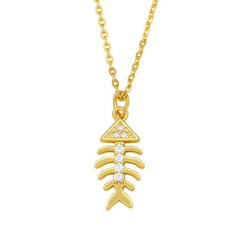 Korean fishbone cactus copper necklace wholesale
