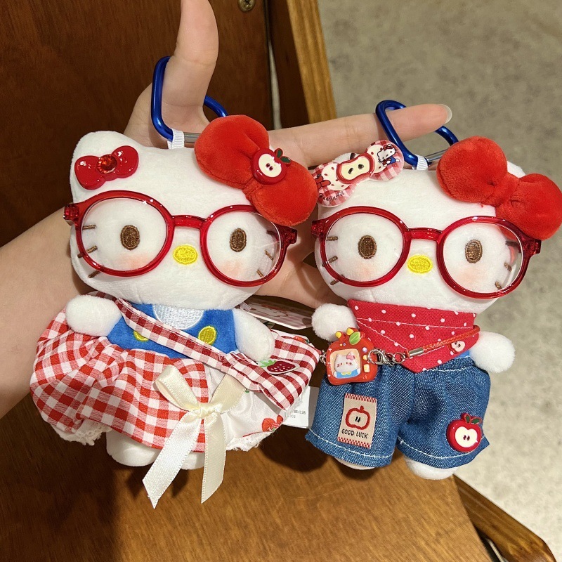 正版HelloKitty毛绒钥匙扣多姿多彩可爱百变穿搭猫猫玩偶包包挂件|undefined