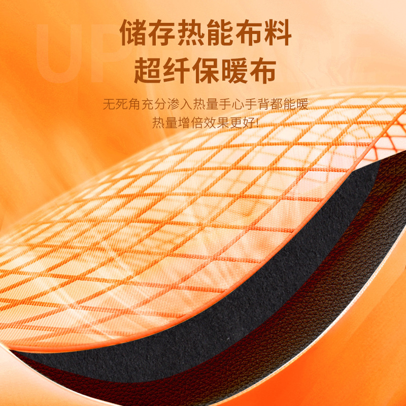 跨境新款充电暖手套户外骑车电加热手套办公保暖露指恒温加热手套|undefined