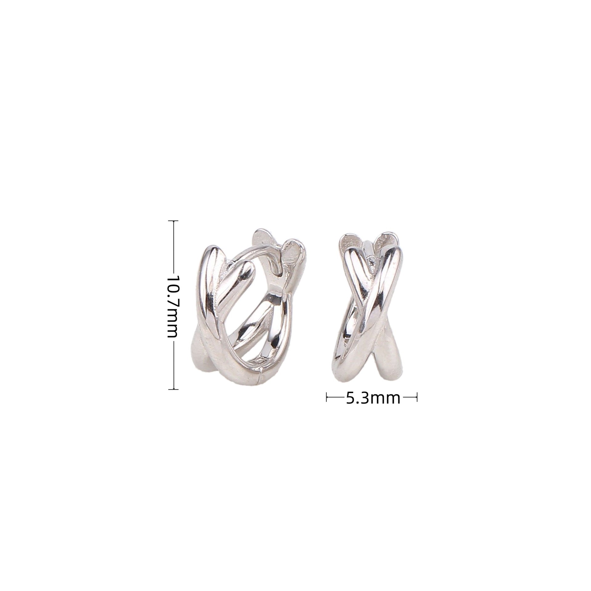 1 Pair Simple Style Geometric Sterling Silver Plating White Gold Plated Gold Plated Earrings display picture 2